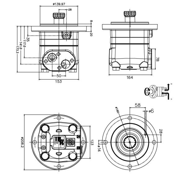 Danfoss Moteur Hydraulique/ Oelmotor/ Type : OMP 315/151-0005 / Bon État #2 image